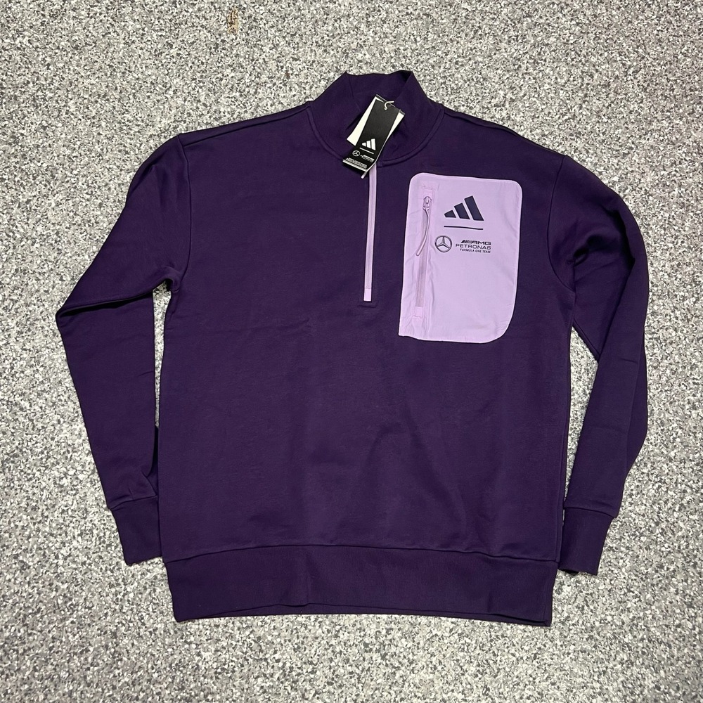 Adidas Mercedes-AMG Petronas F1 Pullover Mens Large Purple Quarter Zip JX8815
